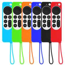 1pc Silicone Remote Control Protective Cover, Compatible With Apple TV 4K 2021 (2nd Gen) / 2022 (3rd Gen) Remote - Multicolor - View 1