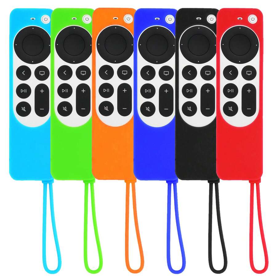 1pc Silicone Remote Control Protective Cover, Compatible With Apple TV 4K 2021 (2nd Gen) / 2022 (3rd Gen) Remote - Multicolor - View 1