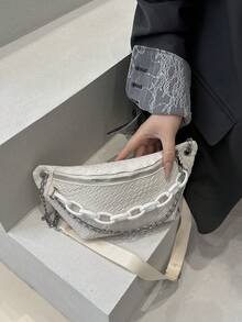 Fashionable Solid Color Woven Pattern Embossed Zipper Crossbody Bag, Casual Chest Bag, Suitable For Shopping, Wallets, Shopping, Young Women, College Students, Newcomers, White-Collar Workers. They Are Very Suitable For Offices, Universities, Work, Business, Commuting, Outdoor Activities, Travel, And Outings