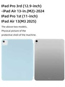 1 funda protectora plegable de 3 pliegues de color blanco hielo ajustable para bolígrafo y soporte para tableta, compatible con iPad Mini4/Mini5/Mini6/Mini7/9.7/10.2/10.5/Air4/Air5/10.9/Pro11/10th/12.9/iPad Air 11-pulgadas(M2)-2024/iPad Air 13(M3 2025)/iPad Air 11-pulgadas (M3) 2025/iPad (A16) 11 pulgadas 11th Generation 2025