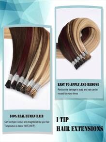 Extension per capelli umani con cheratina, I-tip, capelli naturali, chieratina italiana, colla a caldo, capelli macchina Remy I-tip dritti