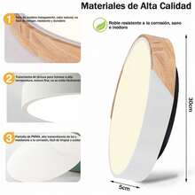 Lamparas LED Techo para Interior Casas Montaje Empotrado Luces,24 W Dormitorios Moderno Lámparas Luz anti-azul,3000 K-6500 K Lámpara de Techo Circular Azul,para Cocina/Pasillo/Armario/Baño/Sala - Blanco - Ver 3