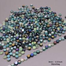 Mixed Color 30pcs 8mm/Bag Flat Round Faceted Glass Beads AB Color Disc-Shaped Glass Loose Beads For Jewelry Making DIY Bracelet Earring