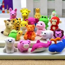 Set de 5/10/32/50 piezas de gomas de borrar con diseños de animales aleatorios y lindos - Gomas de borrar miniatura de animales para recompensas en el aula y regalos para fiestas, mascotas de colección para la mesa - Diversos estilos divertidos de papelería con mascotas, perfectos como incentivos para estudiantes y para llenar cajas de tesoros, gomas de borrar divertidas, aulas, papelería de goma linda