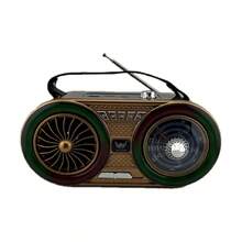 Caixa De Som Rádio Retrô Am Fm Bivolt Pen Drive Bluetooth RGB AD-3339 - Marrom - Visão 5