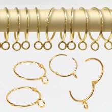 10 قطع/ 30 قطع/ 50 قطع من حلقات الستائر المعدنية مفتوحة بقطر 1.5 بوصة باللون الذهبي والأسود والفضي ، حلقات لتعليق الستائر وخطافات لعصي ستائر غرفة المعيشة وعصي ستائر أحواض الاستحمام