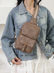 Brand Super Quality Crossbody Bag For Women Women's Shoulder Bag Brand Diagonal Cross Bag Leather Casual Designer Phone Handbag - Khaki - View 6