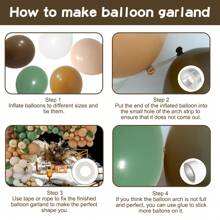 142pcs Forest Animals Jungle Woodland Balloon Garland Arch Kit, Pampas Grass Green & Brown Beige Balloons With Palm Leaves, Suitable For Boho Tropical Birthday Party, Baby Shower Decor