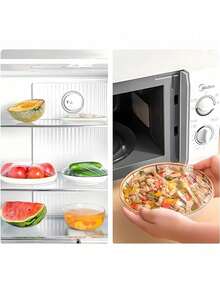 50/100 个一次性保鲜盖 - 多色条纹弹力发网 - 防尘防油食物罩 - 家庭/餐厅/酒店使用、厨房、保鲜盖、多色条纹、弹力发网、防尘、防油、食物罩、家庭、餐厅、酒店、保鲜袋、保鲜膜 - 彩色 - 查看 9