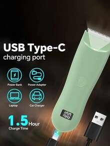 男女通用电动体毛修剪器，电动剃须刀，电动私处毛发修剪器，陶瓷刀片男士卫生剃须修剪器，全身护理 - 彩色 - 查看 3