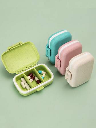 Bärbart pillerfodral, fukttät, återanvändbart, unisex, ficka för daglig medicinplanering, kan förvara vitaminer, mediciner och kosttillskott, viktigt för hemmet, resor, utomhusbruk, kontor och skola