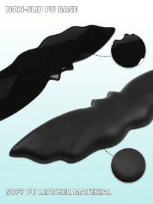 1 Set Bat-Shaped PU Leather Keyboard Wrist Rest And Mouse Wrist Pad With Anti-Slip Silicone Bottom, Soft And Comfortable, Hand Support To Relieve Fatigue, Suitable For Office Desktop Computer/Laptop Workstation, Luxury Wrist Rest