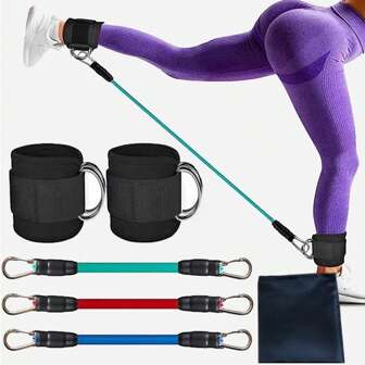6pcs/Set Adjustable Leg Support Ankle Straps For Gym, Leg Strength Training Equipment, Leg Workout Ankle Cuffs Gym Accessories