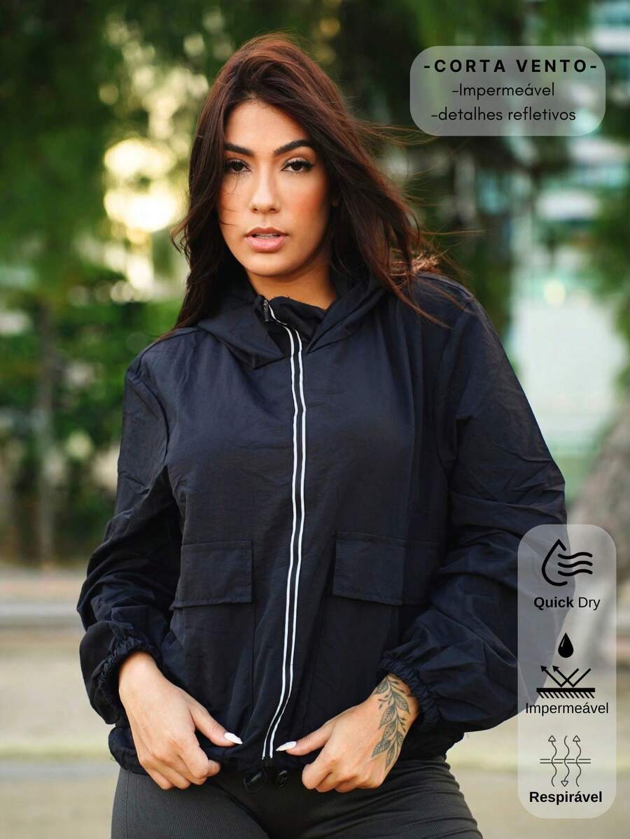 Waterproof Windbreaker Jacket – Stylish Protection In Any Weather – Mother's Day - Black - View 1