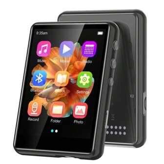 128GB MP3 Player, ZAQE M4 Multi-Function Music Player With Bluetooth 5.3, 2.4-Inch Touchscreen, HD Speakers, FM Radio, Alarm Clock, Voice Recording, E-Book, Up To 512GB(Black)