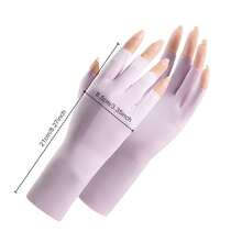 1 Pair Summer Women's Half Finger Outdoor Sports Gloves, Extended Wrist Design, Ultra-Thin Elastic Breathable Quick Dry Fabric