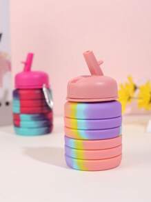 1pc Silicone Retractable Water Cup, Portable Silicone Cup, Collapsible Cup, Portable Cup, High-End Cup, Sports Cup, Capacity 480ml, Outdoor Portable Retractable Drinking Cup Camouflage Creative Sports Water Bottle With Foldable Straw, Shock-Proof, Sports, Fashionable Design, Suitable For Outdoor, Summer, Male And Female, Water Bottle, Office, The Best Summer Outdoor Water Cup Gift For Family