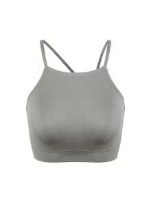 3 件装可调节挂脖式少女文胸，无缝舒适极简无钢圈内衣，轻薄衬垫，吸湿排汗低敏面料，中等弹力透气薄针织吊带背心，适合日常穿着，防滑包边，隐形贴合，适合 13-16 岁女孩。