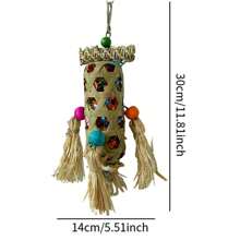 Parrot Hanging Bite Wooden Colorful Shredding Crinkles Parrot Chew Toys Natural Foraging Sola For Conures Cockatiels Parakeets
