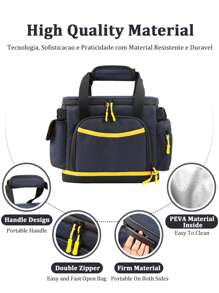 1pc Simple Style Large-Capacity Portable Waterproof Mobile Power Tool Storage Bag, A Variety Of Items Storage Bag, Very Suitable For Wild Camping, Out Of The House Use, Long-Distance And Short-Distance Travel Use, Holiday Gifts