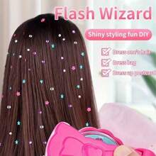 1 Set/100 Stücke/120 Stücke/220 Stücke Diamant-Themen Haar Schmuck Formung DIY Kits, Kinder Spiel Verkleidung Haar Accessoires Spielzeug, Diamant Haar Ornamente mit Styling Werkzeugen, Geburtstag/Halloween/Weihnachten/Thanksgiving Geschenk für Mädchen