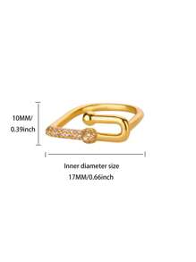 Luxus Hufeisenringe aus Edelstahl, kubischer Zirkonia in Gold- und Silberfarbe, nicht verblassend, offener Ring für Frauen, Hochzeitsschmuck, Party-Accessoires, Urlaub, Geschenke für Tochter/Mutter/beste Freundinnen