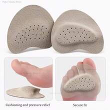 4pcs Sandals Anti-Slip Stickers Leather Forefoot Pad Women High Heels Pain Relief Insert Insoles Toe Cushion Foot Care Shoes Pad - Apricot - View 2