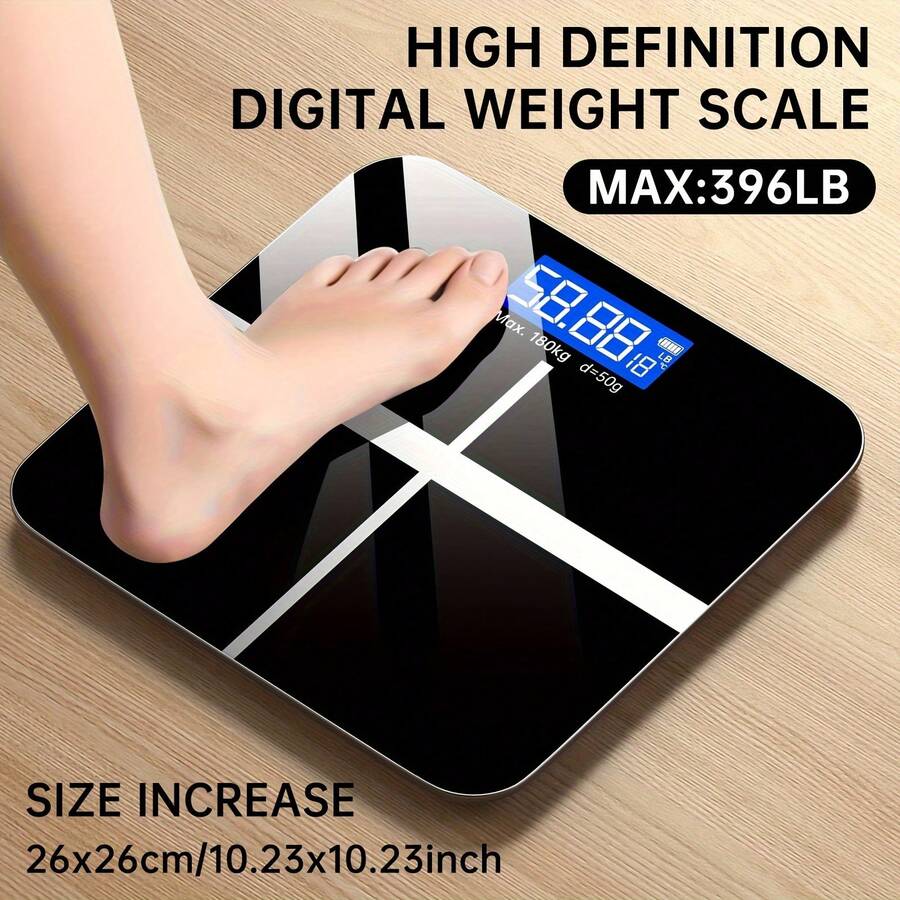 SOKANY Smart Bathroom Scale, Includes 2 AA Batteries, Temperature Display, High-Definition LED, One-Touch Unit Conversion (Kg/Lb), Tempered Glass, Max Capacity 396 Lbs. Suitable For Home And Gym, Essential For Fitness Enthusiasts