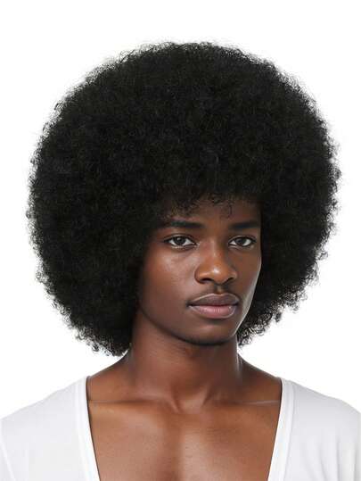 Black Afro Wigs Glueless Wear And Go Wig 70s Afro Puff Curly Wigs For Party And Cosplay Costume Halloween Wigs