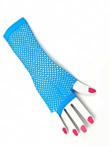 زوج من الأكمام الشبكية المجوفة، أكمام طويلة ملونة بنمط للحماية من أشعة الشمس بطريقة JK مع تصميم جذاب للصيف