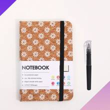 New A6 Wood Grain Binding Notebook With Elastic Band, Hard Cover Suitable For Students And Office Workers, Ideal Office Stationery And Supplies Notebook, Suitable For Note-Taking And Organization.