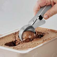 Home Creative Reboundable Ice Cream Scoop, Fruit Scooper, Stainless Steel Ice Cream Scoop, Great For Frozen Yogurt, Multifunctional Ice Cream Scoop, Stainless Steel Dual Purpose Scoop, Convenient Ice Cream Scoop