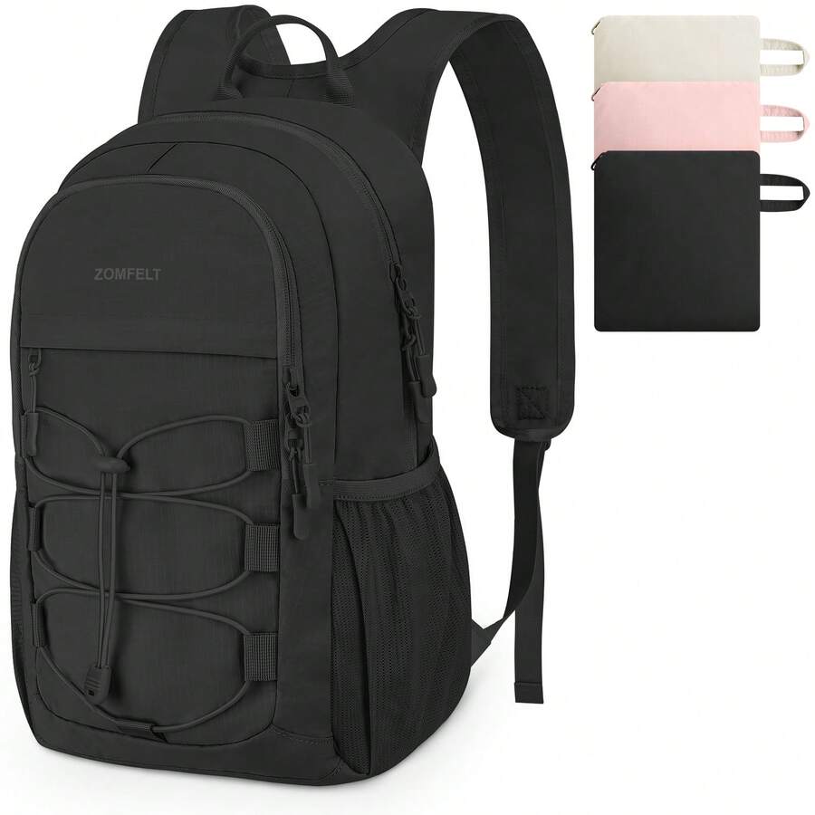 Hiking Backpack For Women Men, 15L Lightweight Packable Backpack For Trip, Water Resistant Small Travel Backpacks, Foldable Daypack For Hiking, Walking, Cycling, Camping - Black - View 1