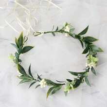 1 Stück grüner Blätterkranz Eukalyptusblumen Kopfband für Frauen und Mädchen, Blumenkopfschmuck, Brautschleier, Foto-Accessoire, Hochzeitsaccessoire, Brautblumenkrone