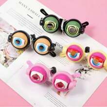 Óculos engraçados e inusitados com mecanismo de piscar, estilo casual, armação e lentes de plástico, detalhes em forma de coração, adequado para homens e mulheres, ideal para carnavais e festivais, óculos decorativos, ótimo para selfies e presentes de brincadeira