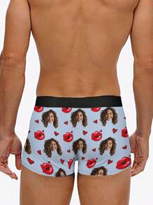Customize A Pair Of Light Pink IP Men's Underwear. Upload IP Images, Cartoons, Characters, Gift.