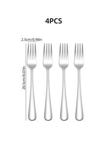 Stainless Steel Reusable Tableware Set, 4/10pcs Golden/Silver Cutlery Set-Includes Dining Forks For Salad/Appetizers/Dessert/Cake/Fruit, Table Forks, Flatware Set For Home, Kitchen, Bar, Restaurant, Hotels, Wedding, Birthdays, New Year, Halloween, Christmas, Easter, Valentine's Day, Thanksgiving Celebrations, And Other Festive Parties, Christmas Gift, Gift Givings-Halloween Or Christmas Party , Dishwasher Safe, Kitchen Supplies