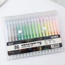 1pc Colorful Morandi Art Journal Pen Set, Student Marker Pens With Fine Tip For High-Quality Painting Back To School - Thick Tube Notebook Pen - View 4