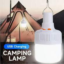 Bombilla LED recargable por USB para exteriores, 3 modos, alto brillo, luz de emergencia, Camping, pesca, linterna portátil, luz nocturna - aleatorio - Ver 7