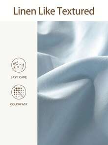 1个100%纯棉枕套，水洗棉梭织，天然纹理，触感柔软，信封式设计，适合卧室使用 - 藍色 - 查看 4