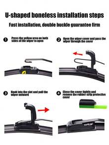 1PC General Motors General Motors U-Shaped Boneless Wiper Blade This Is A Universal U-Shaped Boneless Wiper Blade That Is Suitable For Most Cars. It Is Manufactured By General Motors, Which Means It Meets High Quality Standards. - Multicolor - View 6