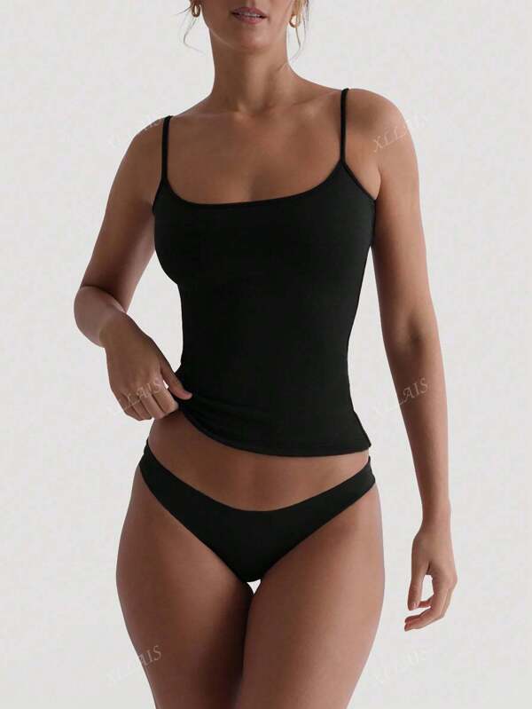 Sexy Backless Women's Camisole Elastic Casual Spaghetti Strap Top Summer Vacation Outfits 2025