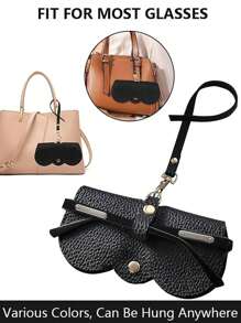 1pc Fashion Sunglasses Bag Reading Glasses Storage Case PU Leather Anti Pressure Protective Cover Carry Bag Eyeglass Clip Glasses Accessories Back To School School Bag Travel Essentials Travel Organizer For Beach Summer Vacation For Travel And Back To School Travel Accessories Holiday