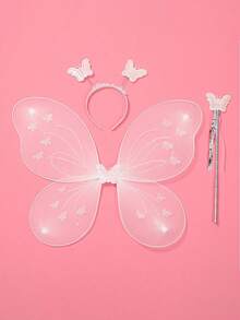 4pcs Butterfly Wings Fairy Wands Headbands, Festival Party Supplies Cosplay Costume, Princess Fairy Dress For Party Stage Halloween - Multicolor - View 9