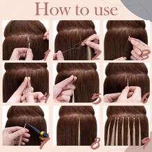 0.7G/S Premium Nano Ring Beads Human Hair Extensions 100% Real Remy Hair Invisible Mini Beads 35G/PACK 18"-24" #06 Light Brown - #06 淺棕色 - 查看 10