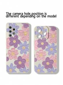 Floral Painted Beige Simple Design Compatible With IPhone/ Galaxy/ Redmi Series Phone Cases