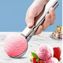 Home Creative Reboundable Ice Cream Scoop, Fruit Scooper, Stainless Steel Ice Cream Scoop, Great For Frozen Yogurt, Multifunctional Ice Cream Scoop, Stainless Steel Dual Purpose Scoop, Convenient Ice Cream Scoop