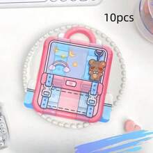 10/50pcs Plastic Cartoon Backpack Self-Sealing Bags, Party Favor Pockets, Stationery Store Girly Gift Bags, Cute For School, Candy, Cookies, Jewelry, Snack Packaging, Gift Decoration, Presents For Students, Friends, Girlfriend, Teachers, Coworkers