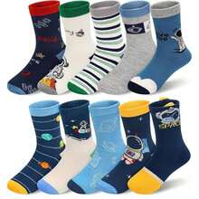 Children's Long Ankle Socks For Boys, Kit 12 Pairs, Ages 8 To 10, Fun And Comfortable - Nhiều màu - Xem 1
