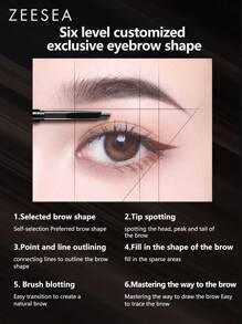 Zeesea 3D Smart Eyebrow Pencil Double Head Waterproof Sweatproof Long Lasting No Colour Removal Extremely Fine Tip Wild Eyebrow Beginner Female